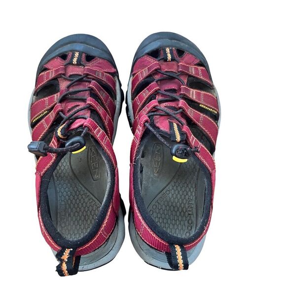 Keen Newport H2 Red Canvas Waterproof Leather Rugged‎ Water Bungee Cord Sandals - Picture 4 of 11
